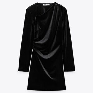 Zara DRAPED VELVET DRESS